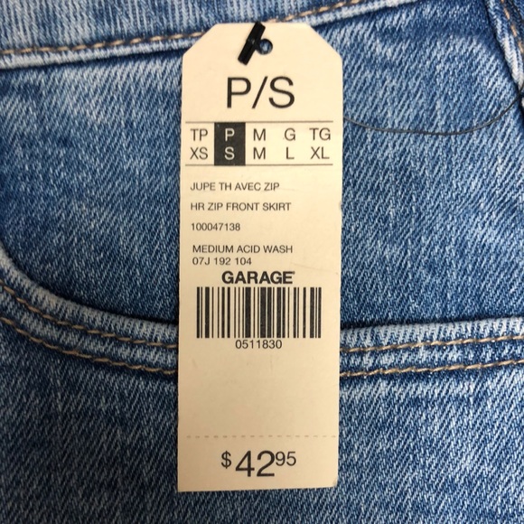 GARAGE Denim Zip Front Mini Skirt S NWT - Picture 5 of 8